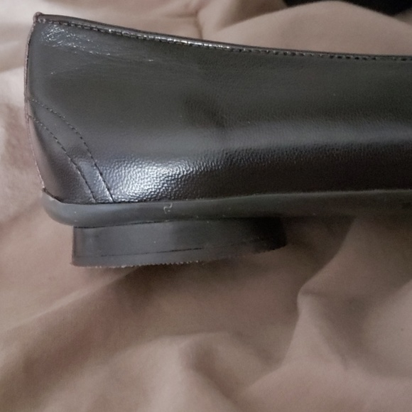 Vaneli Brown Leather Flats, Patent Leather Accent, - Picture 5 of 6